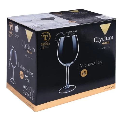Vicrila Verres à Vin Boîte De 6 Verres à Pied Trempés 25 Cl Transparent 2 Vicrila Verres à Vin Boîte De 6 Verres à Pied Trempés 25 Cl Transparent – Image 2