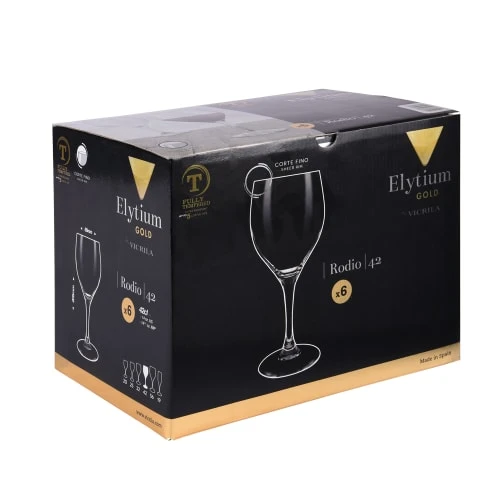 Vicrila Verres à Vin Boîte De 6 Verres à Pieds Trempés 42 Cl Transparent 2 Vicrila Verres à Vin Boîte De 6 Verres à Pieds Trempés 42 Cl Transparent – Image 2