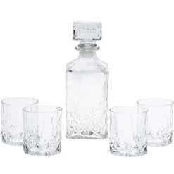 Wadiga Verres De Bar Carafe à Whisky 900ml Et 4 Verres
