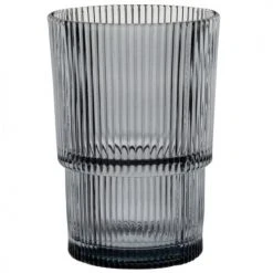 Maisons Du Monde Verres à Eau Chope En Verre Strié Fumé - Lot De 6