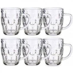 Wadiga Verres De Bar Chopes à Bière En Verre Avec Poignées 520ml - Lot De 6
