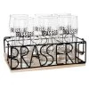 Maisons Du Monde Verres De Bar Chopes En Verre (x6) Et Support En Métal Et Pin