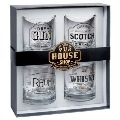 Maisons Du Monde Verres De Bar Coffret 4 Verres à Whisky En Verre Imprimé