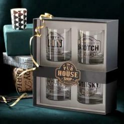 Maisons Du Monde Verres De Bar Coffret 4 Verres à Whisky En Verre Imprimé -Verres Soldes Boutique coffret 4 verres a whisky en verre imprime 1000 4 0 208526 3
