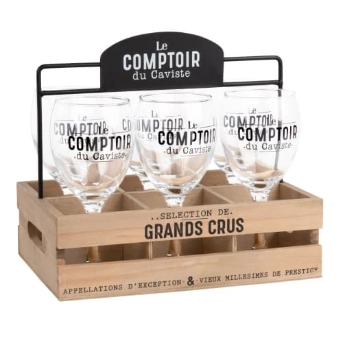 Maisons Du Monde Verres à Vin Coffret 6 Verres Et Support Coloris Noir Et Naturel 1 Maisons Du Monde Verres à Vin Coffret 6 Verres Et Support Coloris Noir Et Naturel