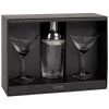 Maisons Du Monde Verres De Bar Coffret Coupes à Cocktail En Verre Strié (x2) Et Shaker En Métal Argenté