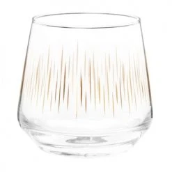 Verres Soldes Boutique -Verres Soldes Boutique coffret gobelets x6 en verre motifs stries dorees 1000 7 28 219460 2