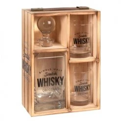 Maisons Du Monde Verres De Bar Coffret Whisky En Pin 2 Verres Et Carafe