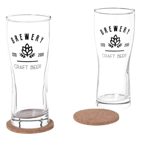 Maisons Du Monde Verres De Bar Composition Verres à Bière (x2) Et Dessous De Verre En Bois D'eucalyptus 2 Maisons Du Monde Verres De Bar Composition Verres à Bière (x2) Et Dessous De Verre En Bois D'eucalyptus – Image 2