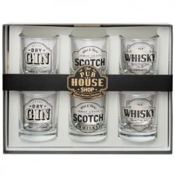 Maisons Du Monde Verres De Bar Composition Verres (x6) Et Boîte En Carton Noir Et Doré