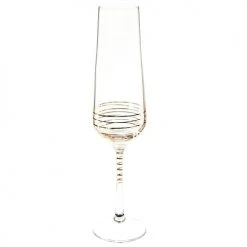 Maisons Du Monde Vaisselle De Noël Flûte à Champagne En Verre Coloris Or - Lot De 6