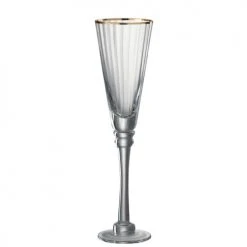 Wadiga Flutes Et Coupes De Champagne Flûte à Champagne En Verre Transparent Et Liseré Doré 30cl