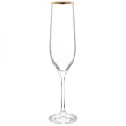 Maisons Du Monde Vaisselle De Noël Flûte En Verre Bordure Dorée - Lot De 6