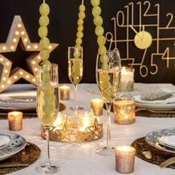 Maisons Du Monde Vaisselle De Noël Flûte En Verre Bordure Dorée - Lot De 6 -Verres Soldes Boutique flute en verre bordure doree 1000 14 7 186147 7