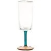 Maisons Du Monde Verres à Eau Flûte En Verre Transparent, Orange Et Bleu - Lot De 6