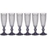 Wadiga Flutes Et Coupes De Champagne Flûtes à Champagne Pieds Anthracite 18cl - Lot De 6