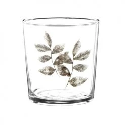 Maisons Du Monde Verres à Eau Gobelet En Verre Avec Motif Feuille Brun - Lot De 6