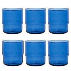 Maisons Du Monde Verres à Eau Gobelet En Verre Bleu - Lot De 6