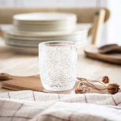 Maisons Du Monde Verres à Eau Gobelet En Verre Ciselé Motif Floral - Lot De 6 -Verres Soldes Boutique gobelet en verre cisele motif floral 1000 6 26 211996 3