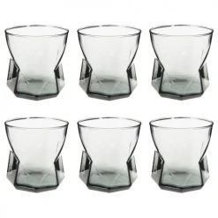 Maisons Du Monde Vaisselle De Noël Gobelet En Verre Gris - Lot De 6