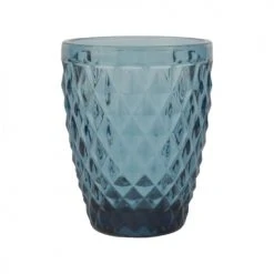 Sibo Homeconcept Verres à Eau Gobelet En Verre Pressé Bleu 28 Cl - Lot De 6