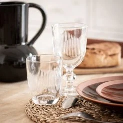 Maisons Du Monde Verres à Eau Gobelet En Verre Strié - Lot De 6 -Verres Soldes Boutique gobelet en verre strie 1000 13 15 211493 2