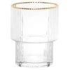 Maisons Du Monde Verres à Eau Gobelet En Verre Strié Avec Bordure Dorée - Lot De 6
