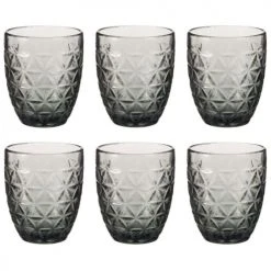 Maisons Du Monde Vaisselle De Noël Gobelet En Verre Teinté Gris - Lot De 6