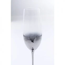 Kare Design Flutes Et Coupes De Champagne Lot De 4 - Flûte à Champagne En Verre Argenté -Verres Soldes Boutique lot de 4 flute a champagne en verre argente 2