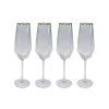 Kare Design Flutes Et Coupes De Champagne Lot De 4 - Flûte à Champagne En Verre Bord Doré