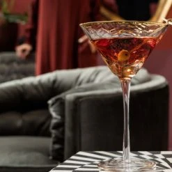 Kare Design Verres De Bar Lot De 4 - Verre à Cocktail En Verre Bord Doré -Verres Soldes Boutique lot de 4 verre a cocktail en verre bord dore 2