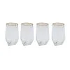 Kare Design Verres à Eau Lot De 4 - Verre à Eau En Verre Bord Doré