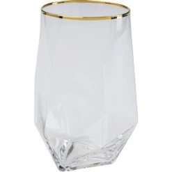 Kare Design Verres à Eau Lot De 4 - Verre à Eau En Verre Bord Doré -Verres Soldes Boutique lot de 4 verre a eau en verre bord dore 2