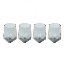 Kare Design Verres à Eau Lot De 4 - Verre à Eau En Verre Fumé