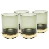 Kare Design Verres à Eau Lot De 4 - Verre à Eau En Verre Fumé Vert