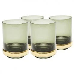 Kare Design Verres à Eau Lot De 4 - Verre à Eau En Verre Fumé Vert