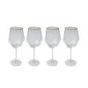 Kare Design Verres à Vin Lot De 4 - Verre à Vin En Verre Bord Doré