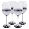 Kare Design Verres à Vin Lot De 4 - Verre à Vin En Verre Transparent Et Argenté