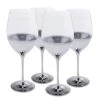 Kare Design Verres à Vin Lot De 4 - Verre à Vin Rouge En Verre Argenté