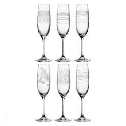 Leonardo Flutes Et Coupes De Champagne Lot De 6 Coupes à Champagne Gravées 630ml Verre Transparent