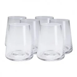 Kare Design Verres à Eau Lot De 6 - Verre à Eau En Verre Transparent Texturé
