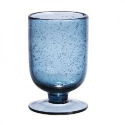 Table Passion Verres à Vin Lot De 6 - Verre à Pied Bullé 25 Cl Bleu