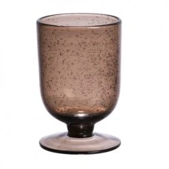 Table Passion Verres à Vin Lot De 6 - Verre à Pied Bullé 25 Cl Brun Noir