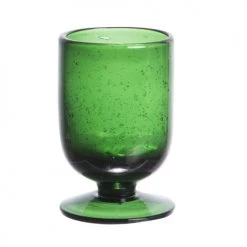 Table Passion Verres à Vin Lot De 6 - Verre à Pied Bullé 25 Cl Vert
