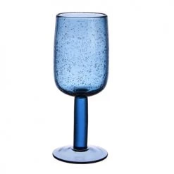 Table Passion Verres à Vin Lot De 6 - Verre à Pied Bullé 28 Cl Bleu