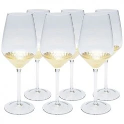 Kare Design Verres à Vin Lot De 6 - Verre à Vin Blanc En Verre Fond Doré