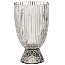 Maisons Du Monde Verres à Eau Petit Verre à Pied Diamant En Verre Gris Fumé - Lot De 4
