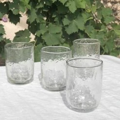Maison Tilleul Verres à Eau Set 4 Verres Gobelet Verre Pommelé Transparent -Verres Soldes Boutique set 4 verres gobelet verre pommele transparent 3