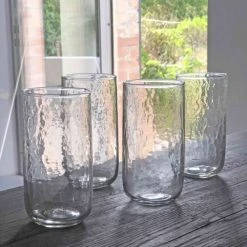 Maison Tilleul Verres à Eau Set 4 Verres Hauts Verre Pommelé Transparent -Verres Soldes Boutique set 4 verres hauts verre pommele transparent 2