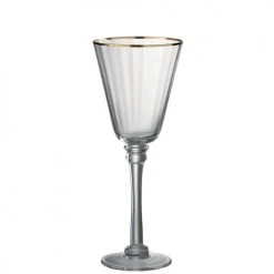 Wadiga Verres à Eau Verre à Eau En Verre Transparent Et Liseré Doré 40cl